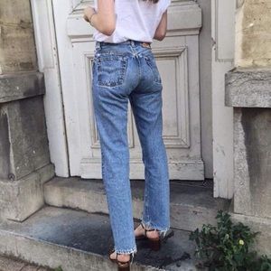 Vintage Levi’s 505 orange tab perfectly distressed jeans